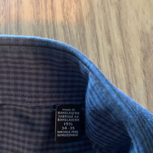 Blue Plaid Button Down Dress Shirt - Picture 4 of 8